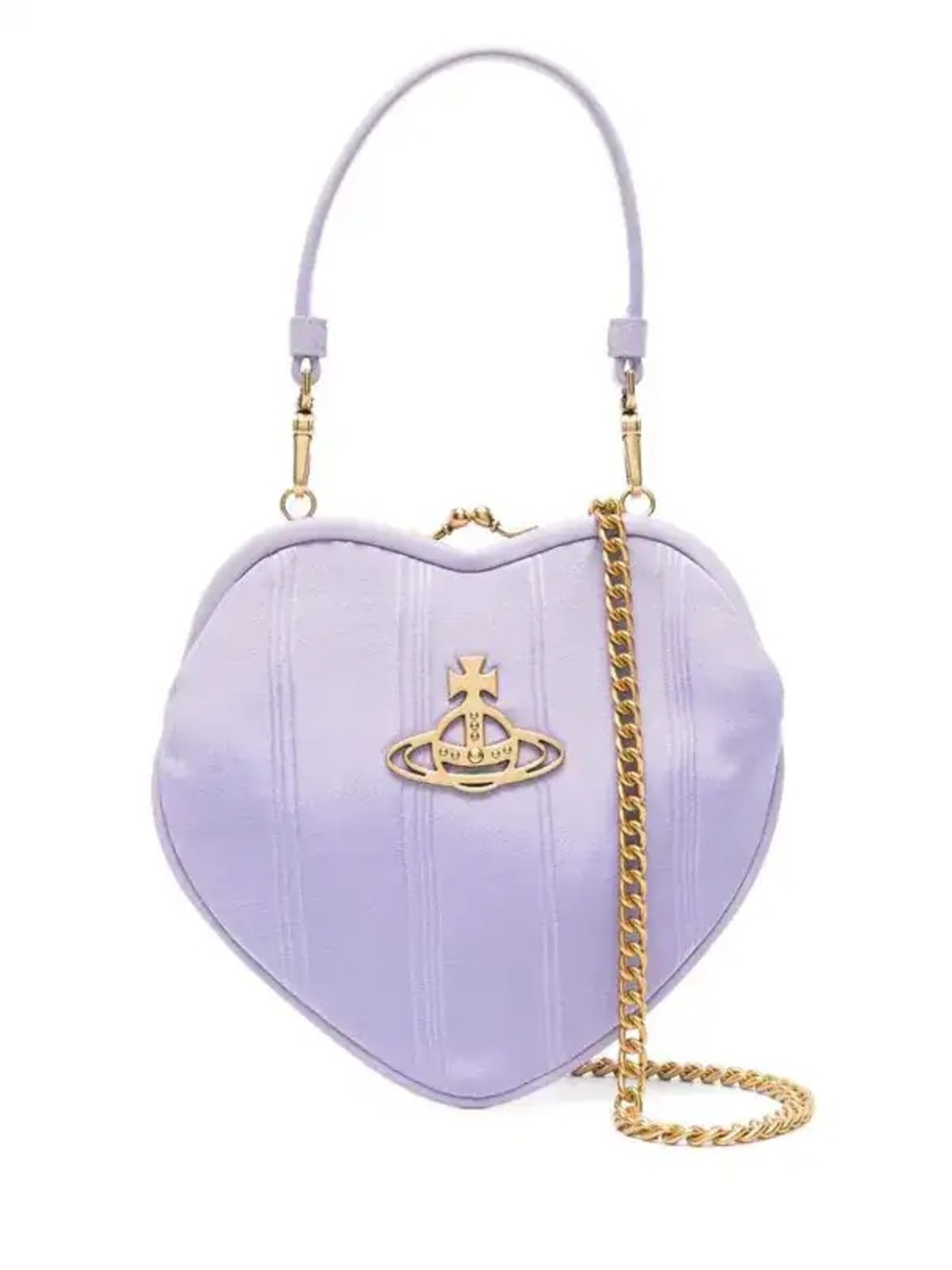 Vivienne Westwood Lavender Heart Crossbody Bag with Gold Chain